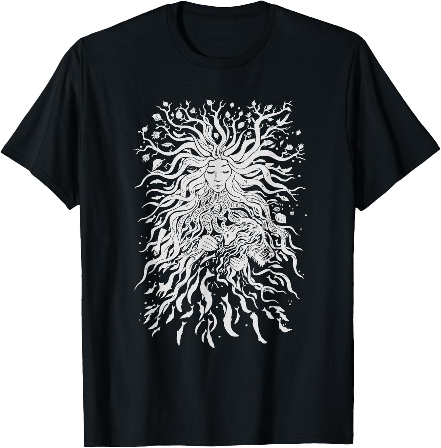 Rebel Goddess t-léine Irish River Boyne Goddess Bóinn T-Shirt - T-Shirt | Black