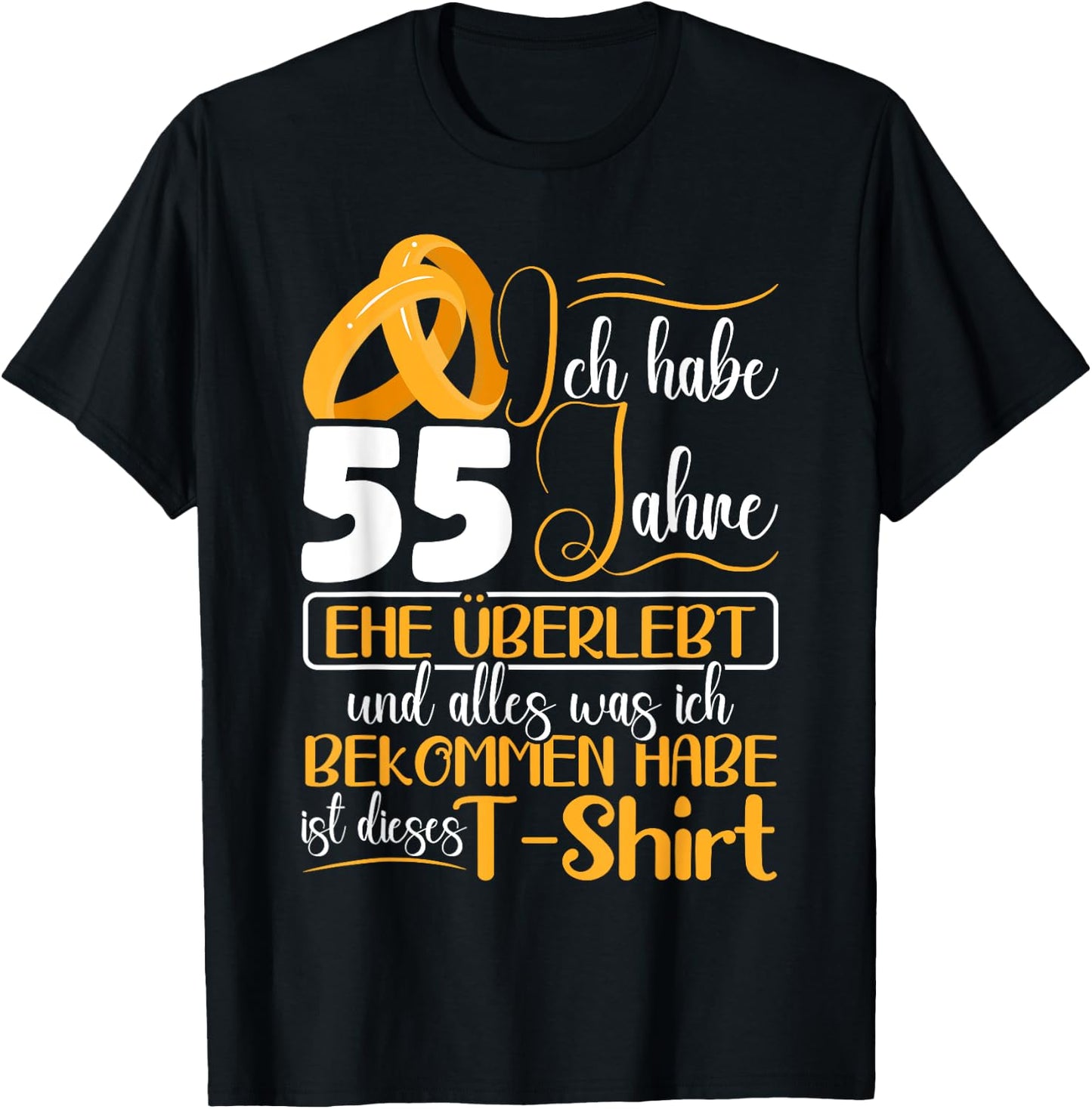 Platinhochzeit 55 Jahre Verheiratet Hochzeitstag T-Shirt - T-Shirt | Black
