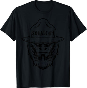 Squatchy Camping Bigfoot Sasquatch Funny Men Women Kids T-Shirt - T-Shirt | Black