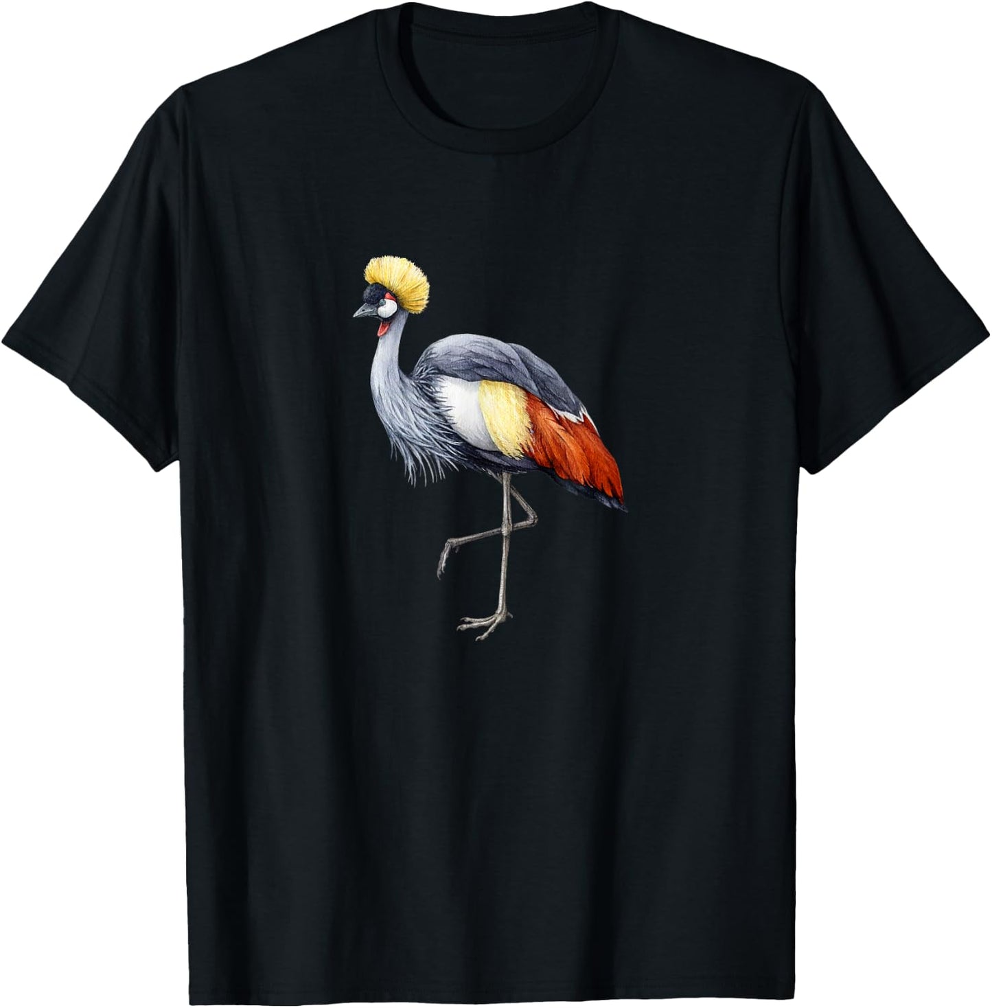 Grey Crowned Crane African Crowned Crane T-Shirt - T-Shirt | Black