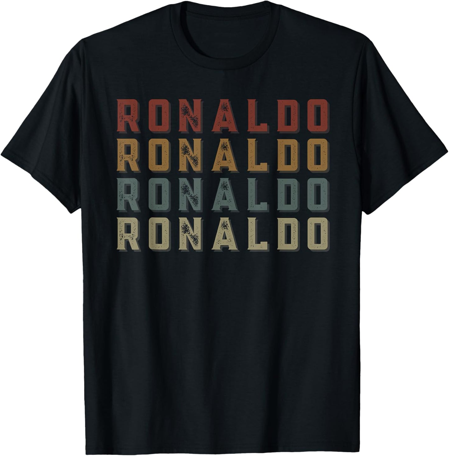 Vintage Ronaldo First Name Funny Love Heart Ronaldo Grunge T-Shirt - T-Shirt | Black