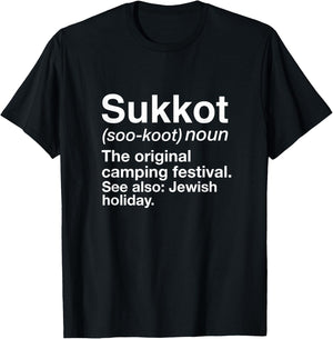 Happy Sukkot Definition The Original Camping Festival Jewish T-Shirt - T-Shirt | Black