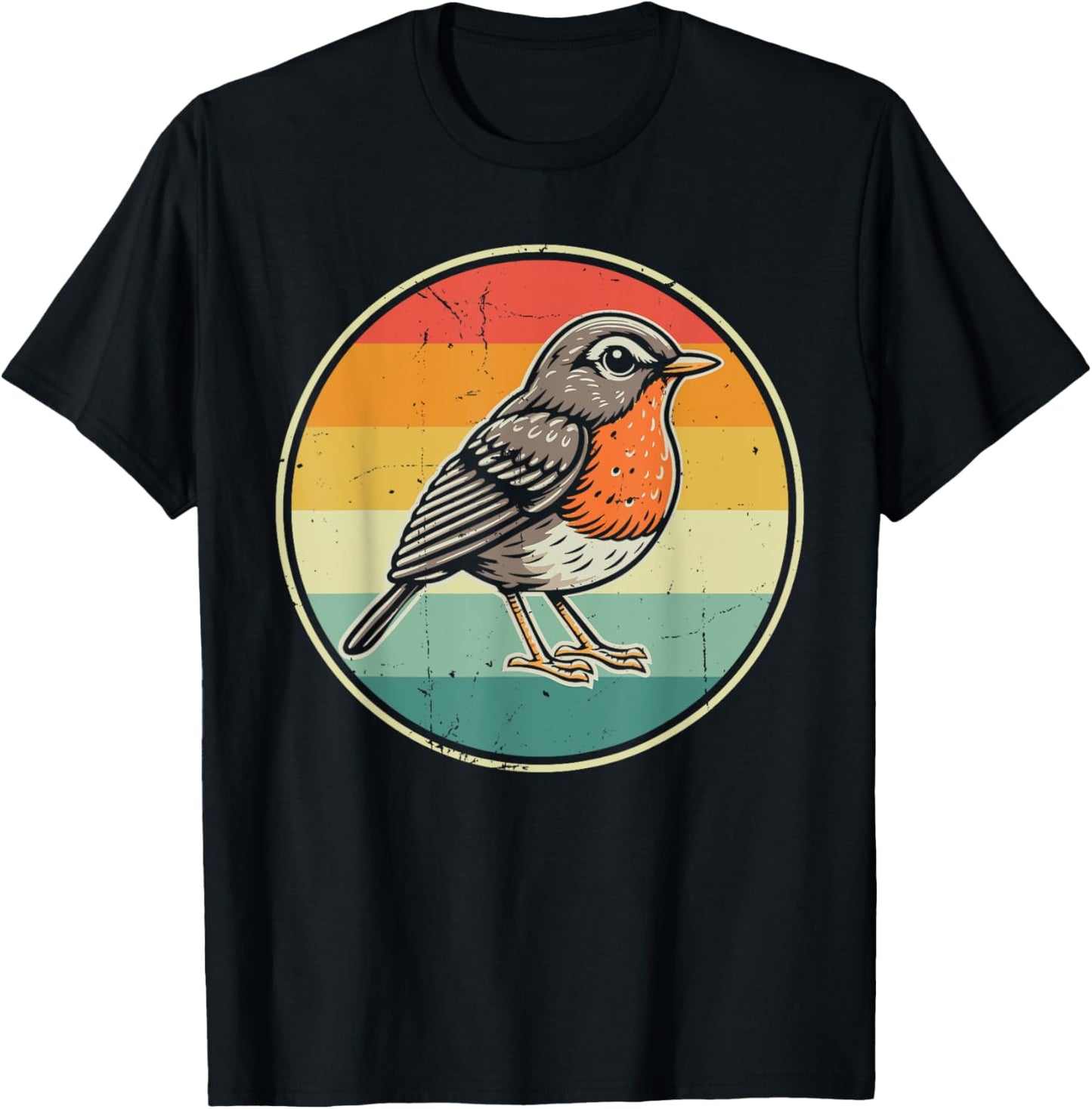 American Robin Retro T-Shirt - T-Shirt | Black