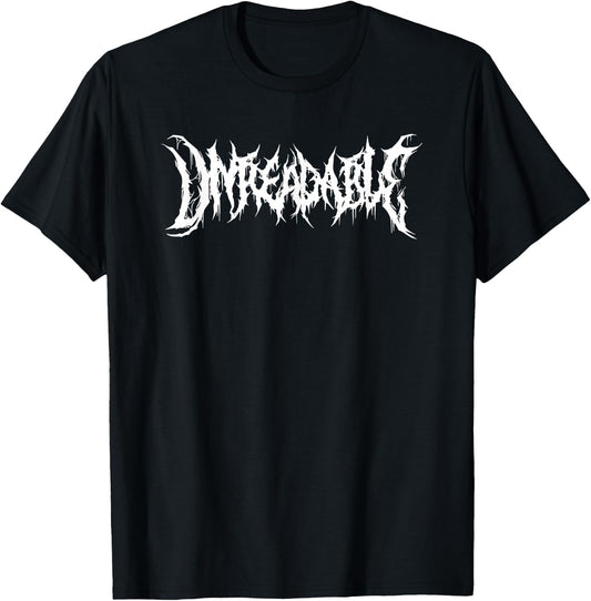 Unreadable. Death Metal, Extreme Black Metal Band Funny Rock T-Shirt - T-Shirt | Black