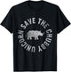 Save The Chubby Unicorn Rhino Rhinoceros Funny Humor T-Shirt - T-Shirt | Black