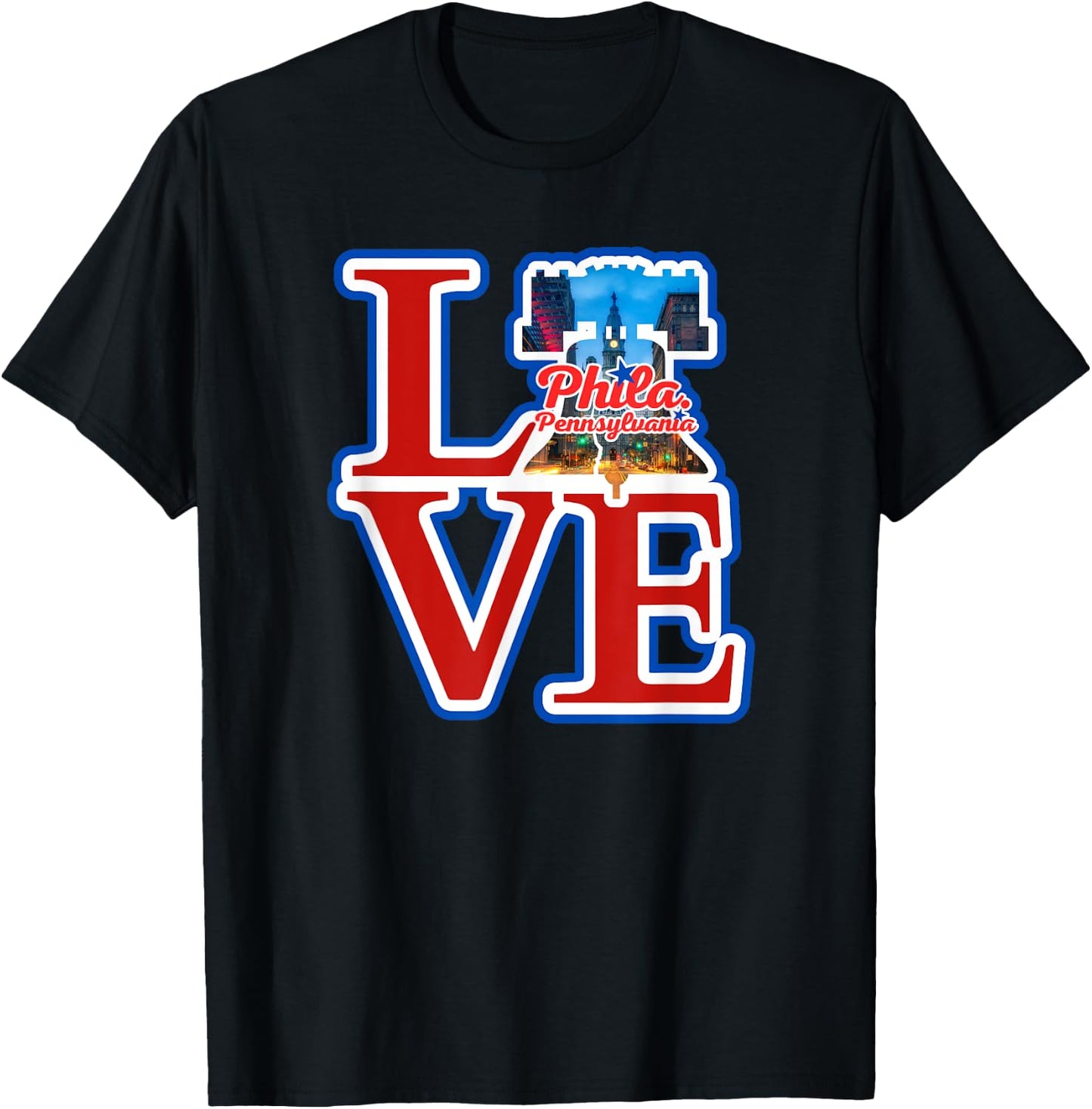 Philadelphia City of Brotherly Love Park Philly Liberty Bell T-Shirt - T-Shirt | Black