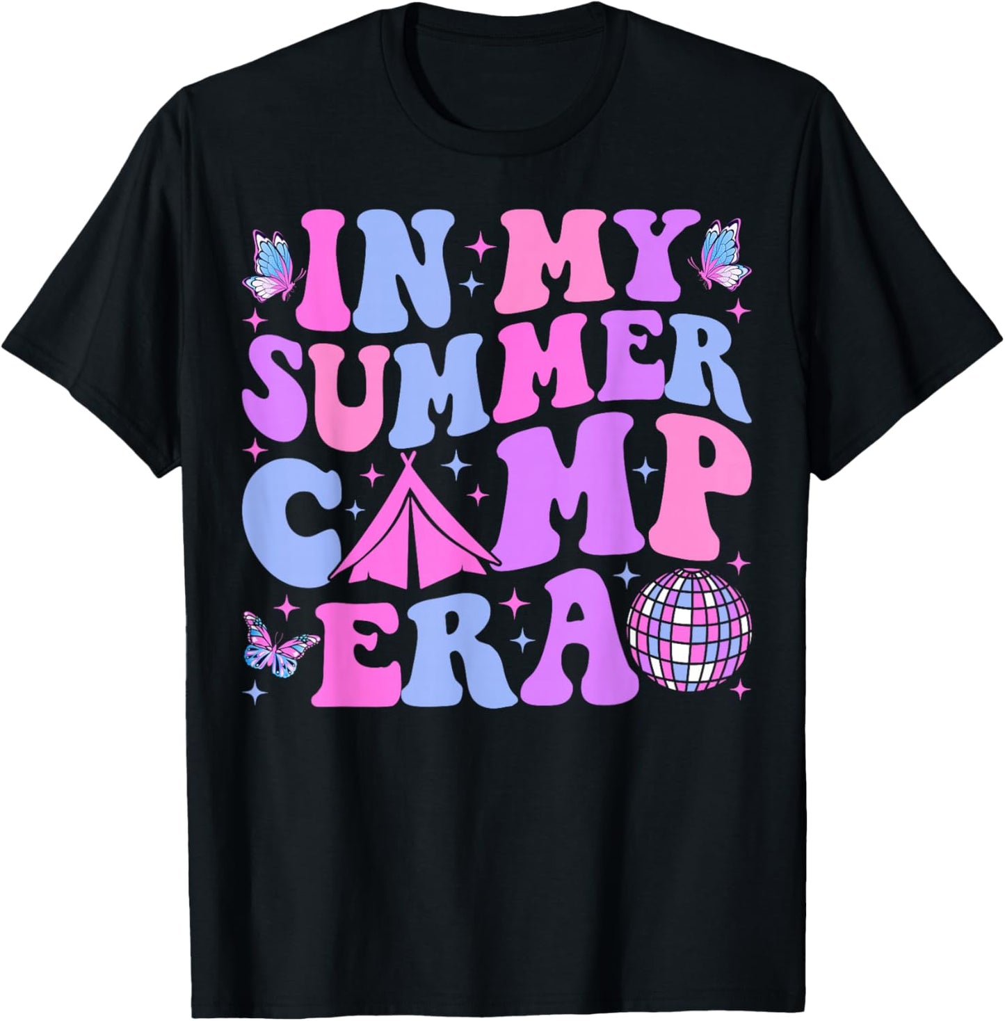 Groovy in My Summer Camp Era Camping T-Shirt - T-Shirt | Black