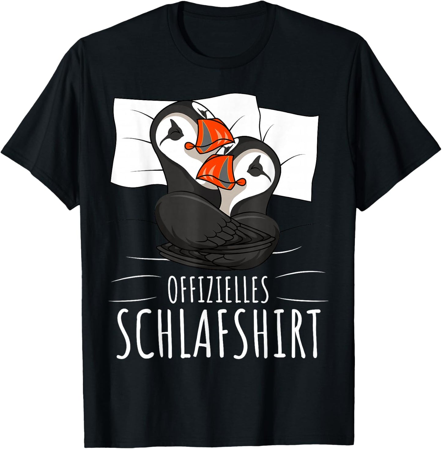 Official Sleep Shirt Puffin Puffin Puffin T-Shirt - T-Shirt | Black
