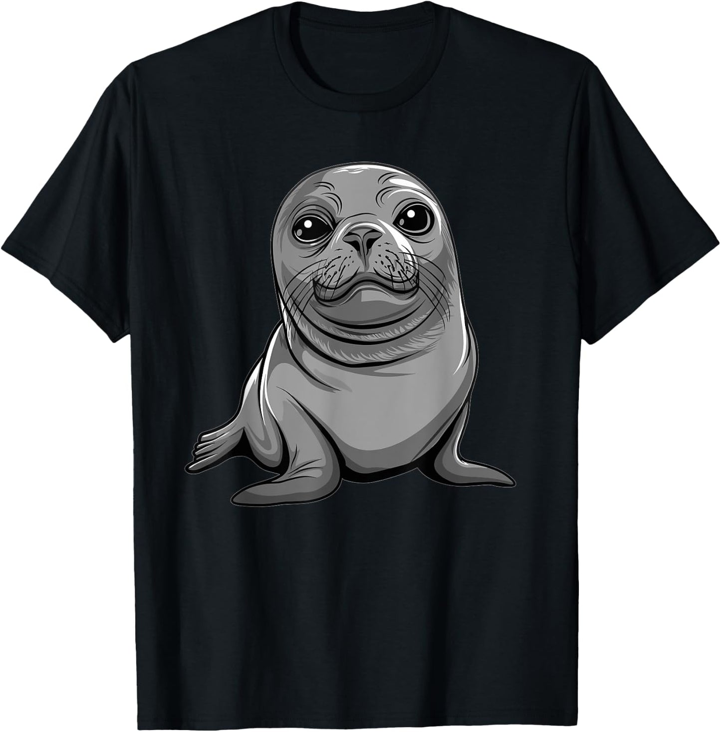 Cute Seal I Kids Seal T-Shirt - T-Shirt | Black