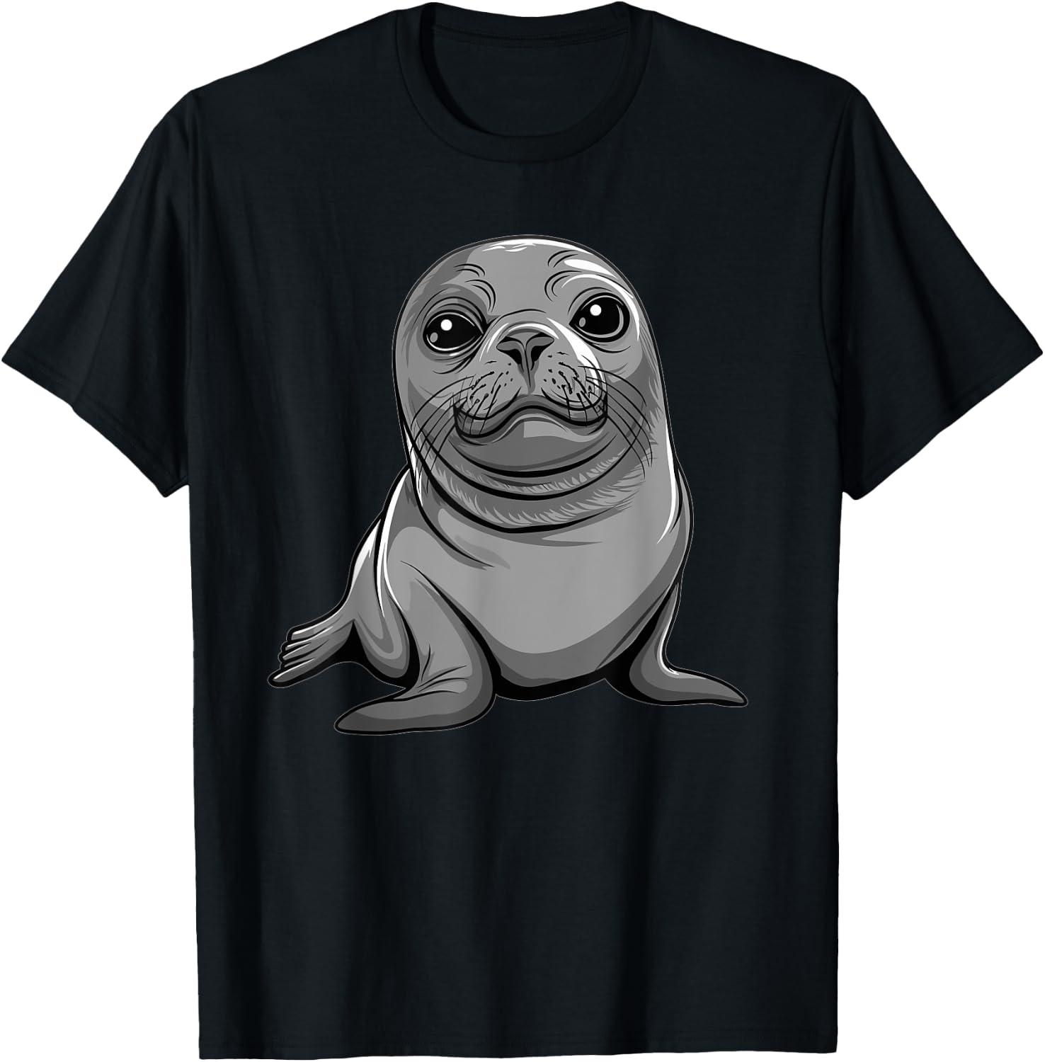 Cute Seal I Kids Seal T-Shirt - T-Shirt | Black
