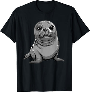 Cute Seal I Kids Seal T-Shirt - T-Shirt | Black