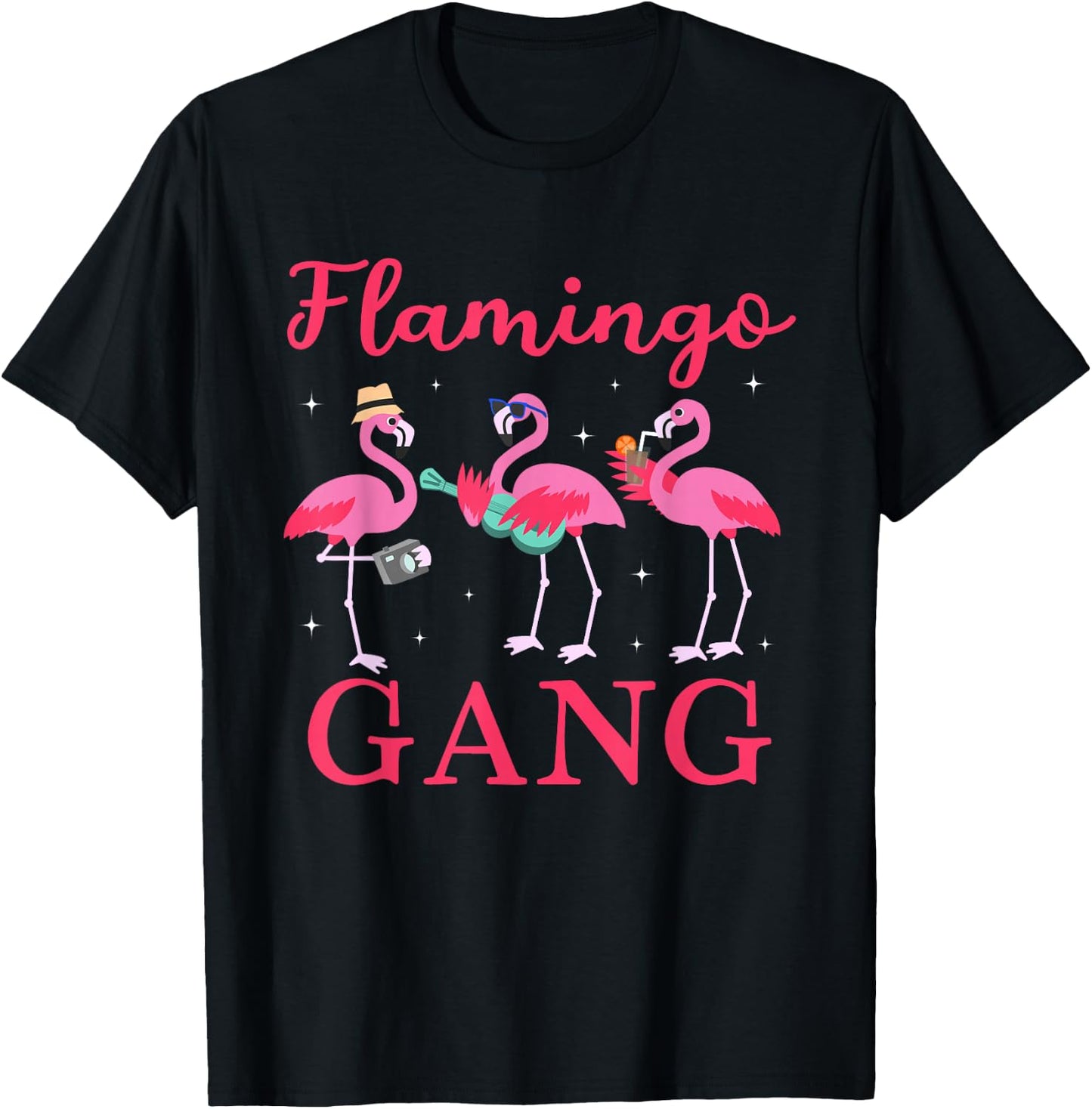 Flamingo Gang Funny Flamingo Holiday and JGA T-Shirt - T-Shirt | Black