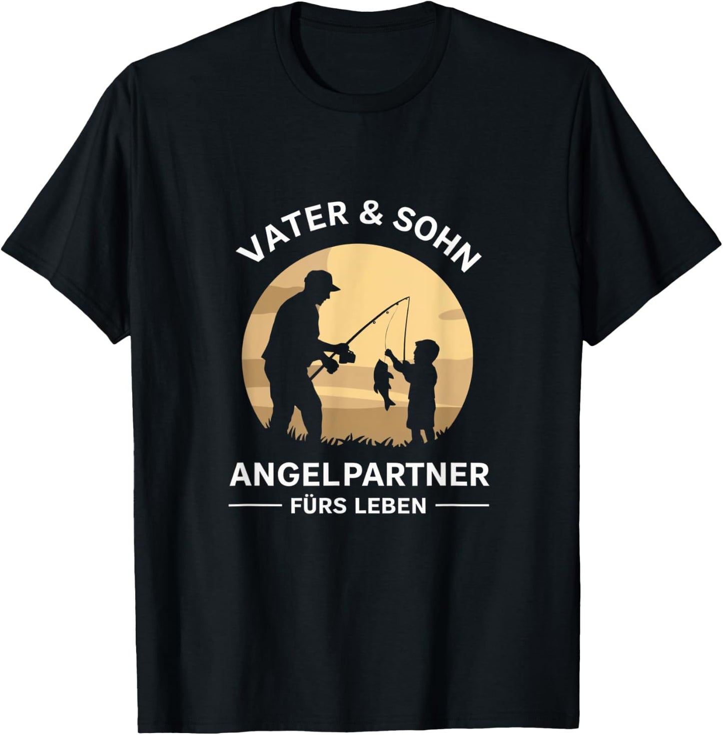 Vater & Sohn Angelpartner fürs Leben T-Shirt - T-Shirt | Black