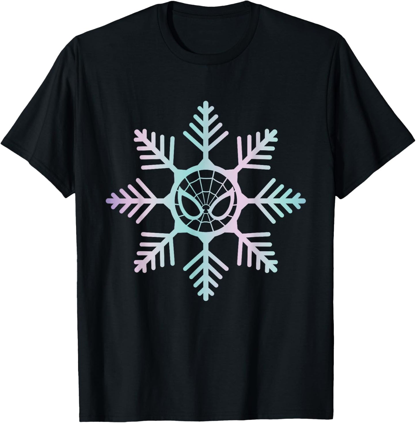 Marvel Spider-Man Winter Holiday Snowflake Logo T-Shirt - T-Shirt | Black