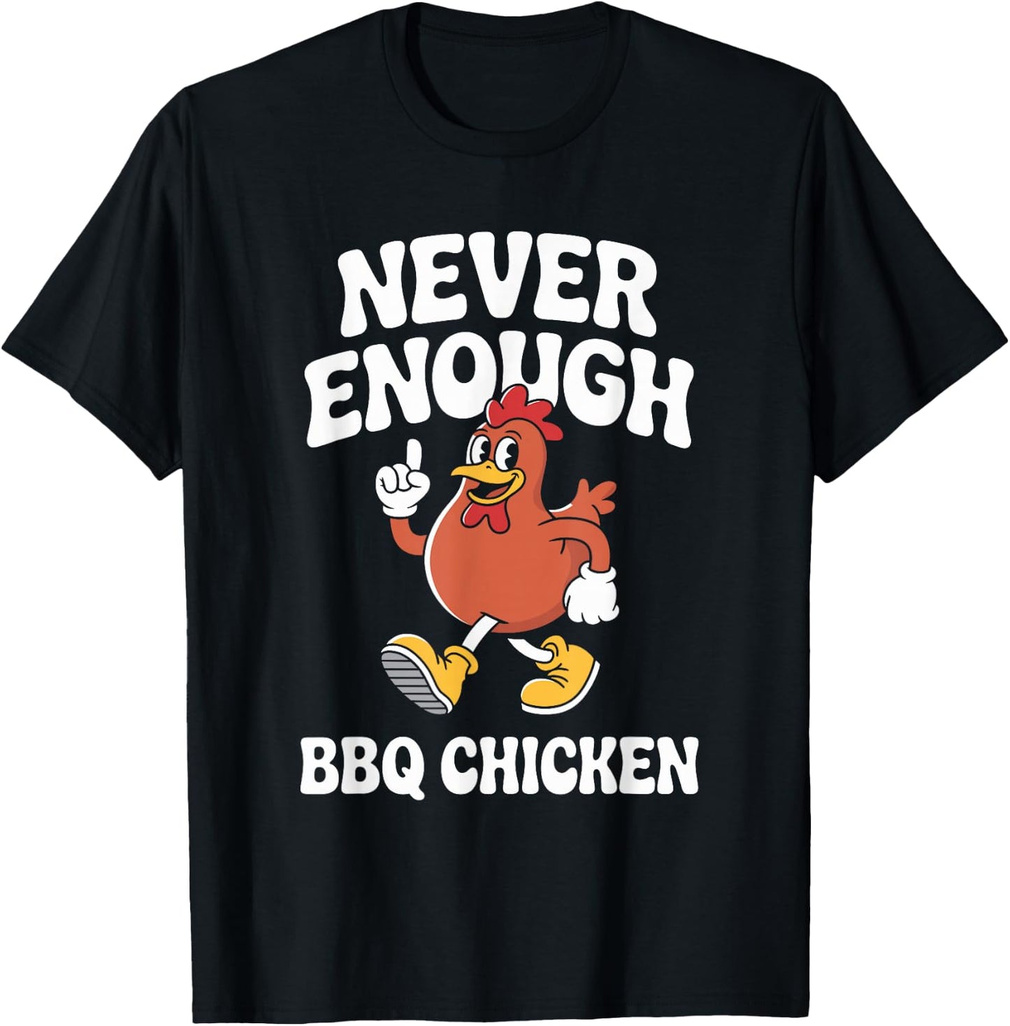 Funny BBQ Chicken or Barbecue Chicken Retro T-Shirt - T-Shirt | Black