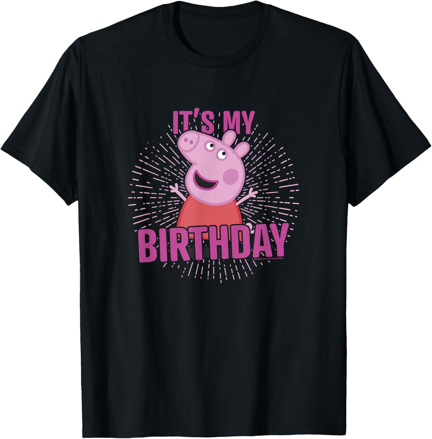 Peppa Pig It's My Birthday Pink Celebration Lyrics T-Shirt - T-Shirt | Black