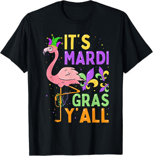 Funny Carnival Party Idea Flamingo Mardi Gras T-Shirt - T-Shirt | Black