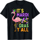 Funny Carnival Party Idea Flamingo Mardi Gras T-Shirt - T-Shirt | Black
