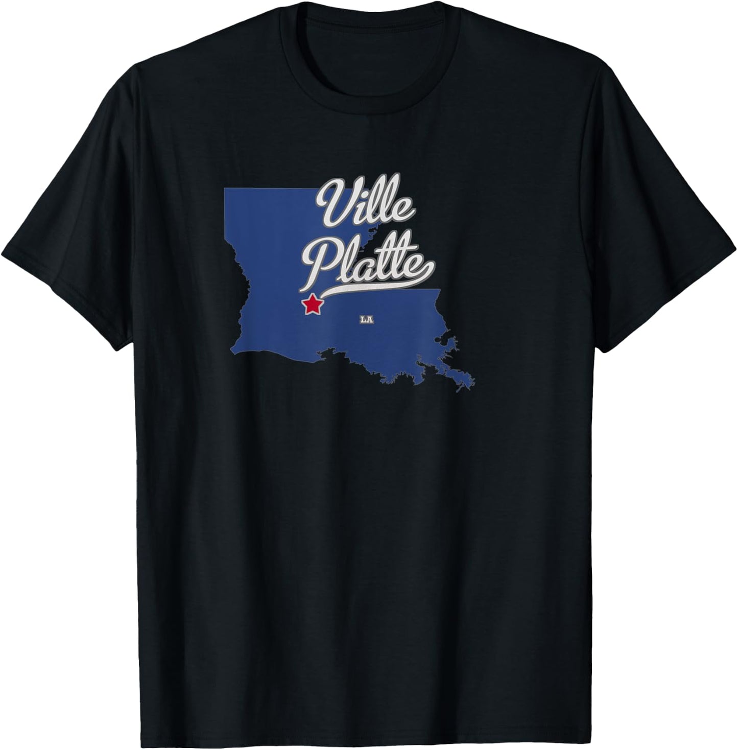 Ville Platte Louisiana LA Map T-Shirt - T-Shirt | Black