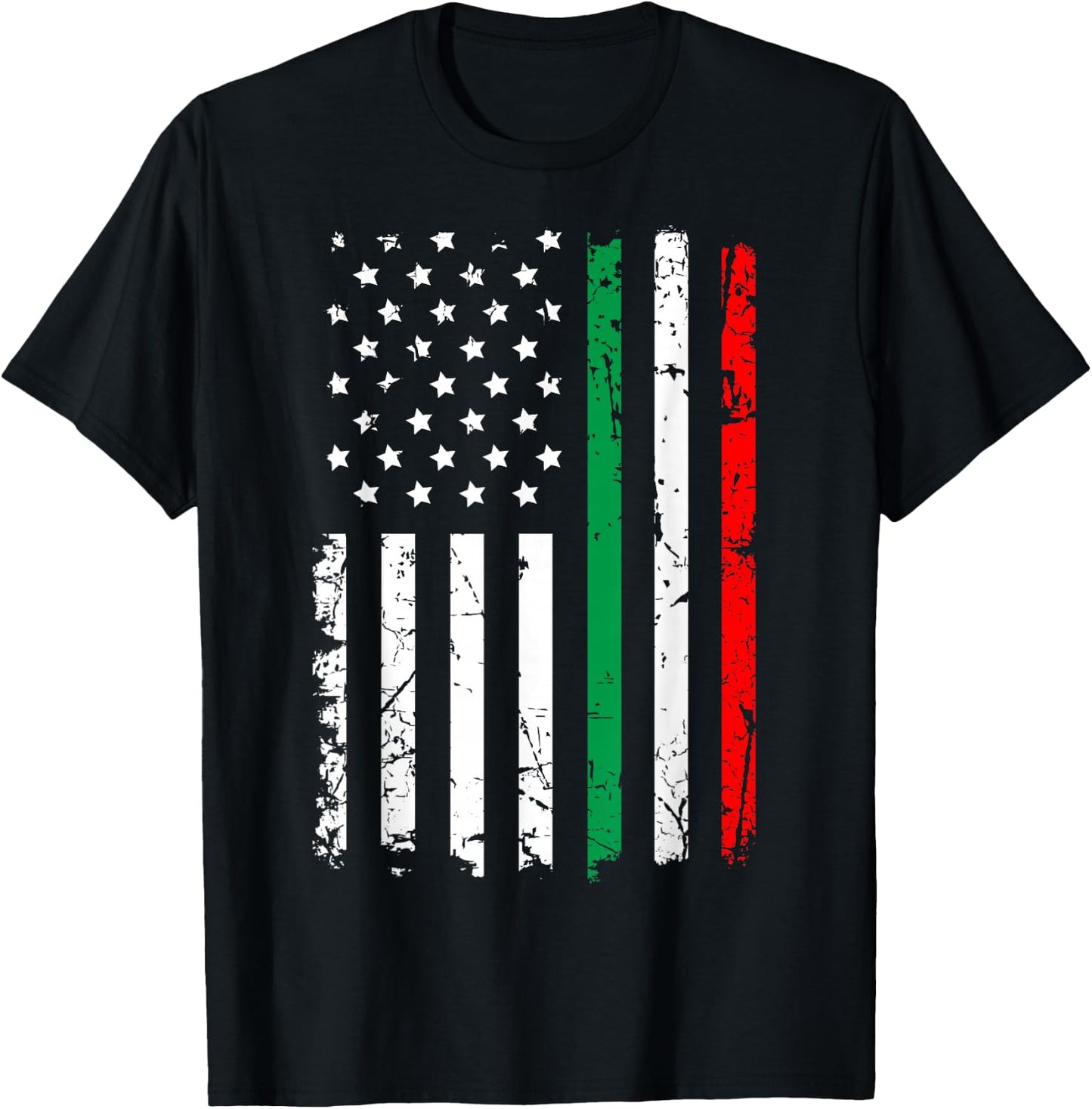 Italian American Flag Italy Flag T-Shirt - T-Shirt | Black