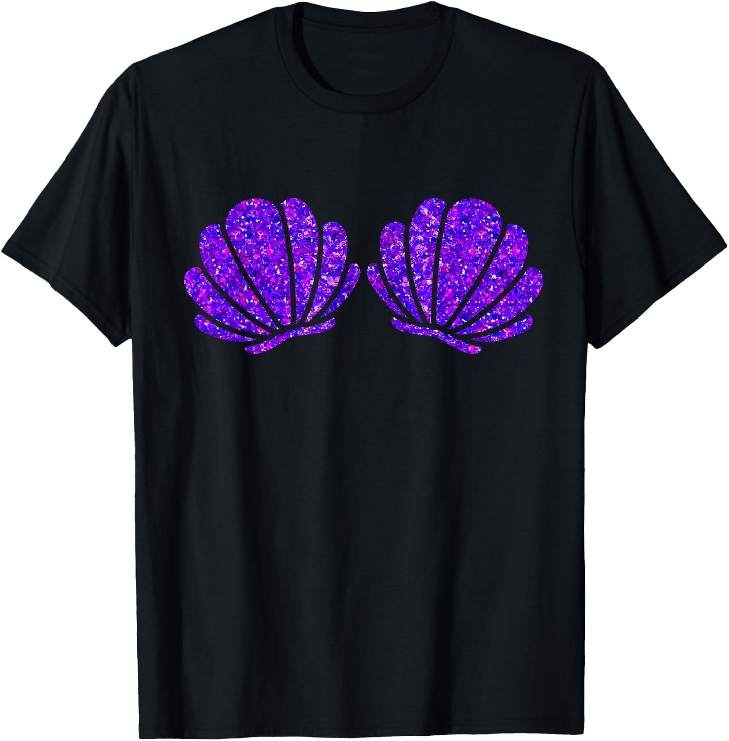 Mermaid Shell Bra Costume , black, S T-Shirt - T-Shirt | Black