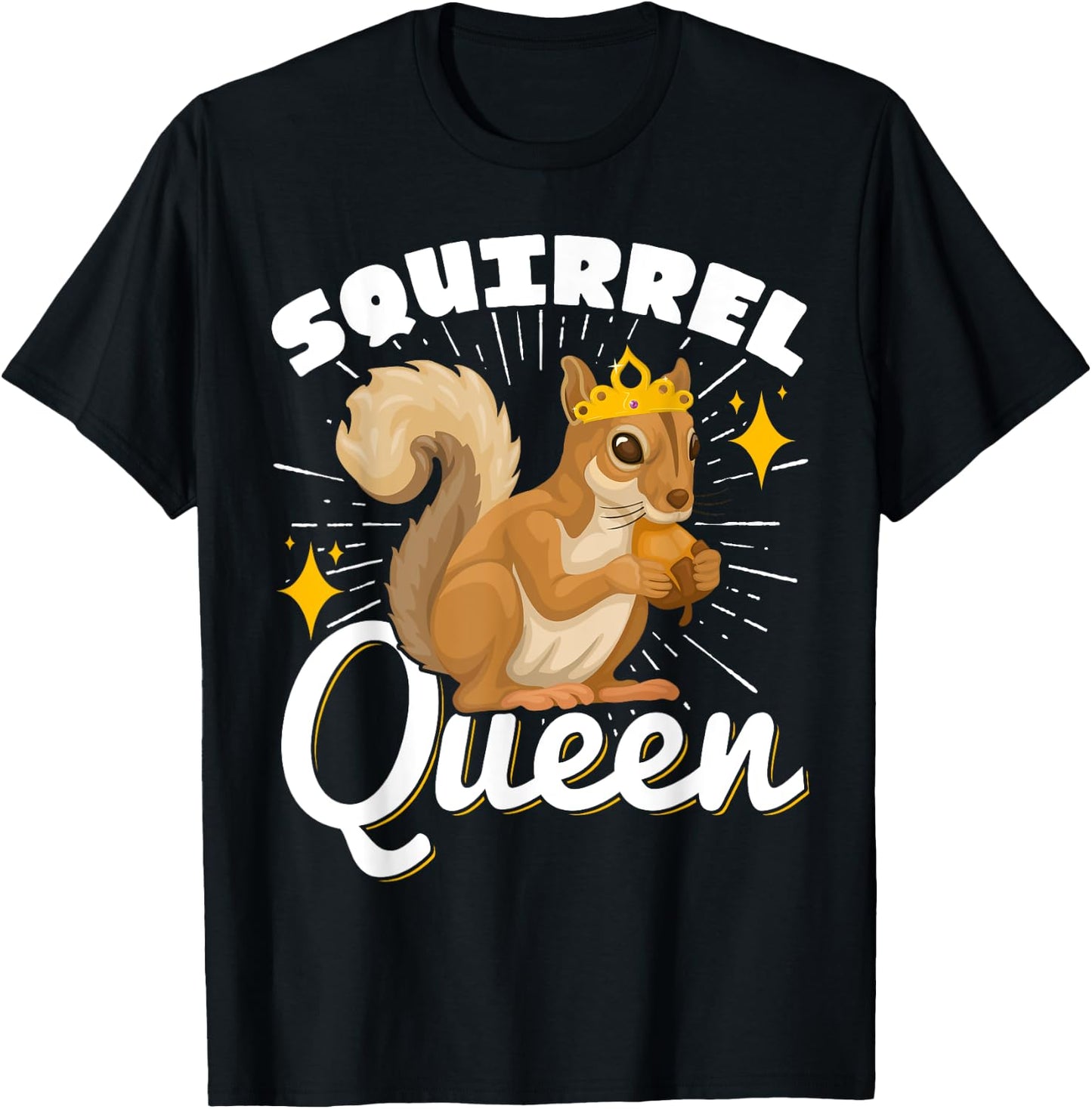 Cute Squirrels Rodent Lover Squirrel Queen T-Shirt - T-Shirt | Black