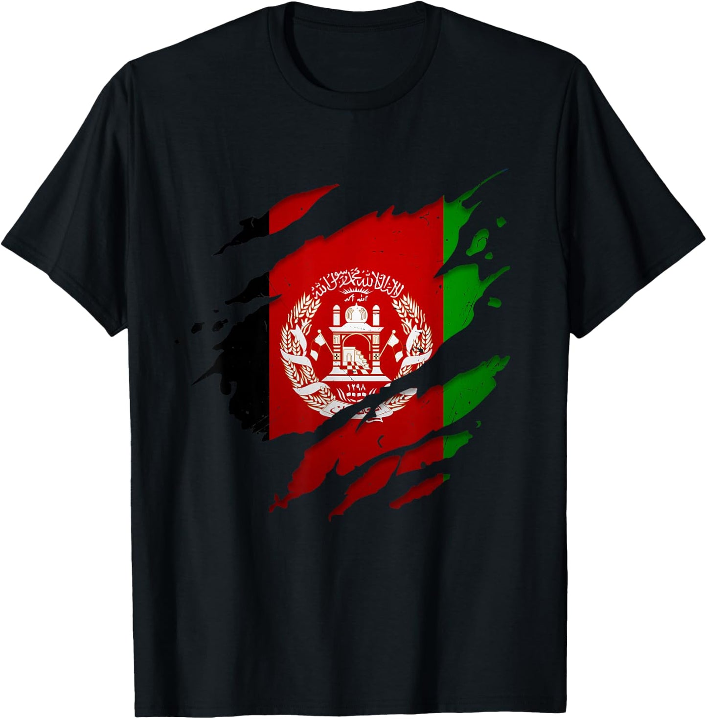 Afghanistan Shirt | Afghan Afghanistan Flag , black T-Shirt - T-Shirt | Black
