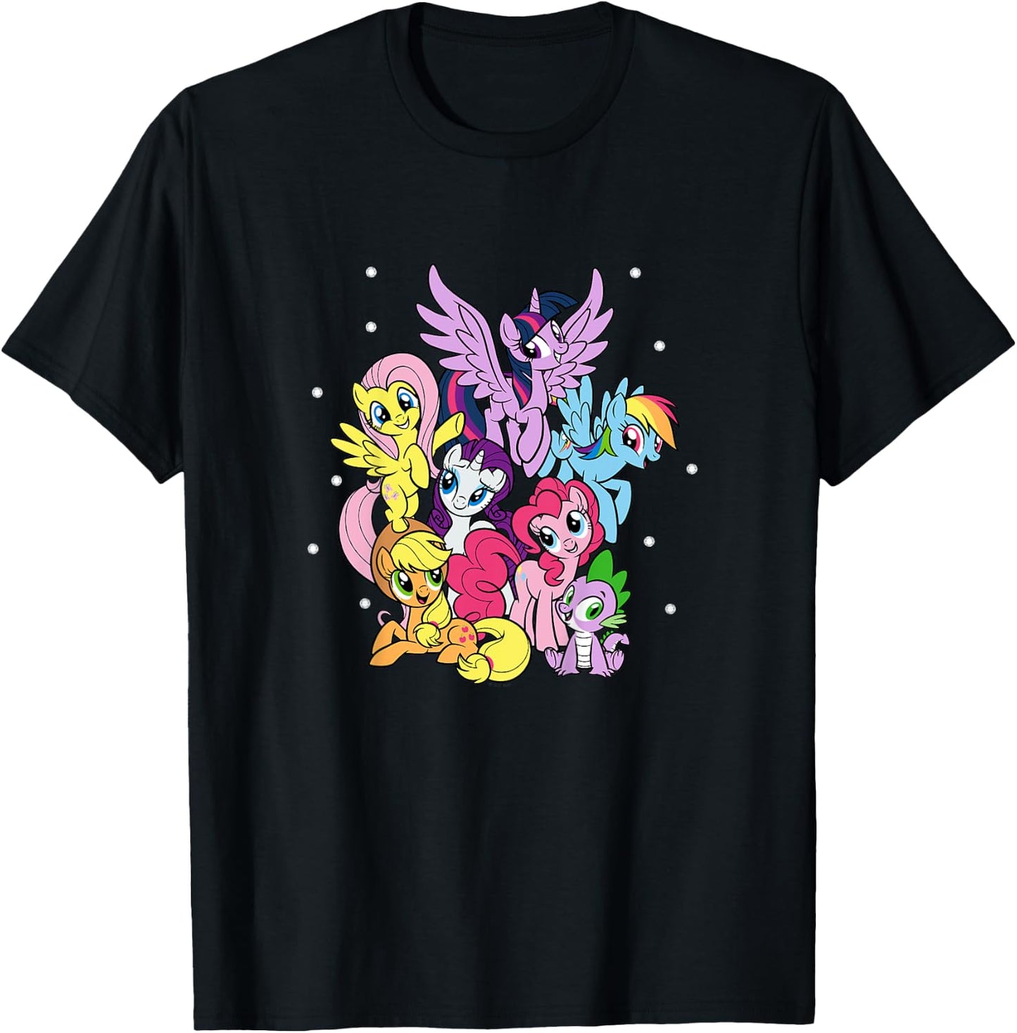 Kinder My Little Pony: Friendship Is Magic Main Cast Group Shot T-Shirt - T-Shirt | Black