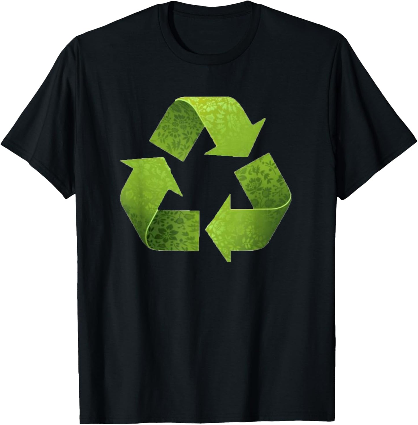 Vintage Green Recycle Symbol novelty Earth Day Recycling T-Shirt - T-Shirt | Black