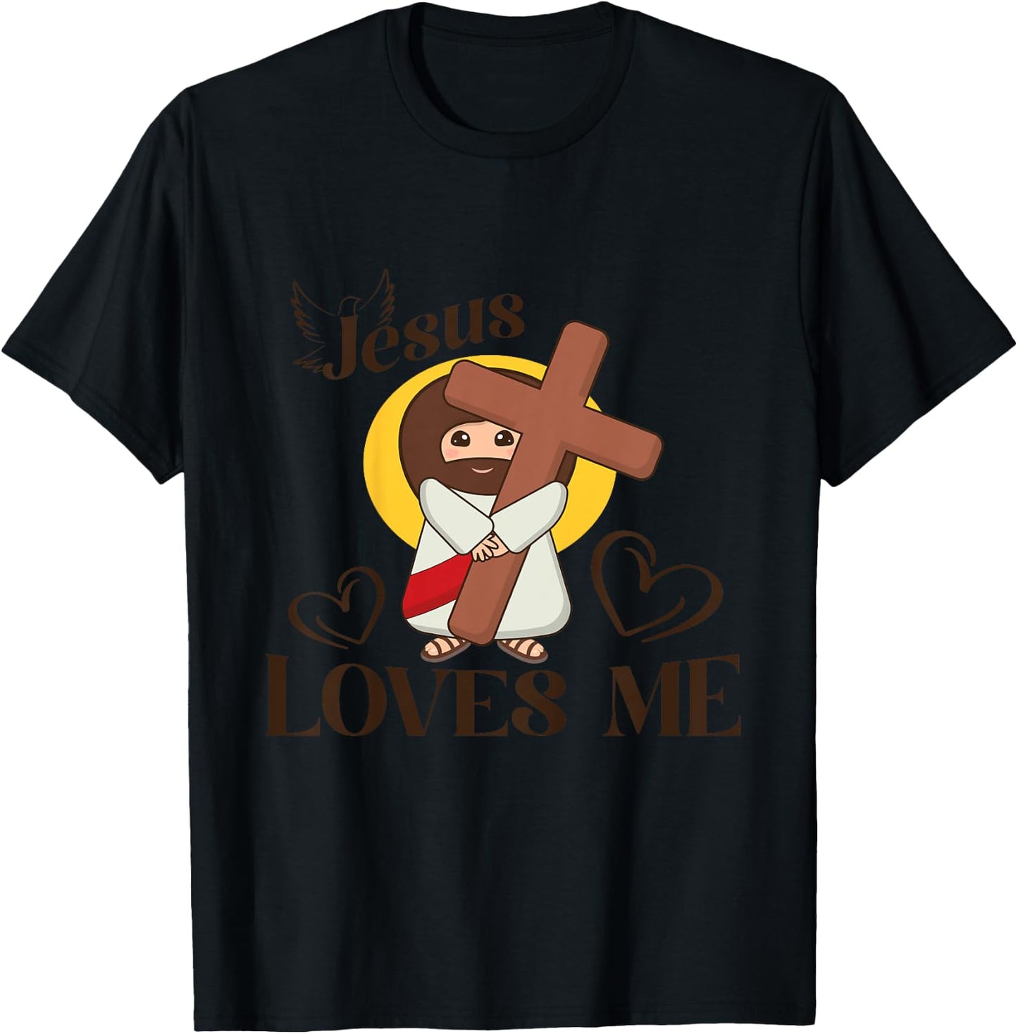 Kids Christian Jesus Loves Me, Christian God Lover T-Shirt - T-Shirt | Black