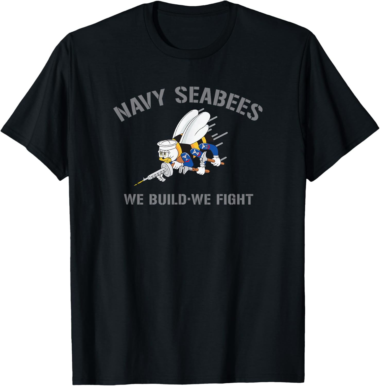 Navy Seabees WE Build - WE Fight T-Shirt - T-Shirt | Black