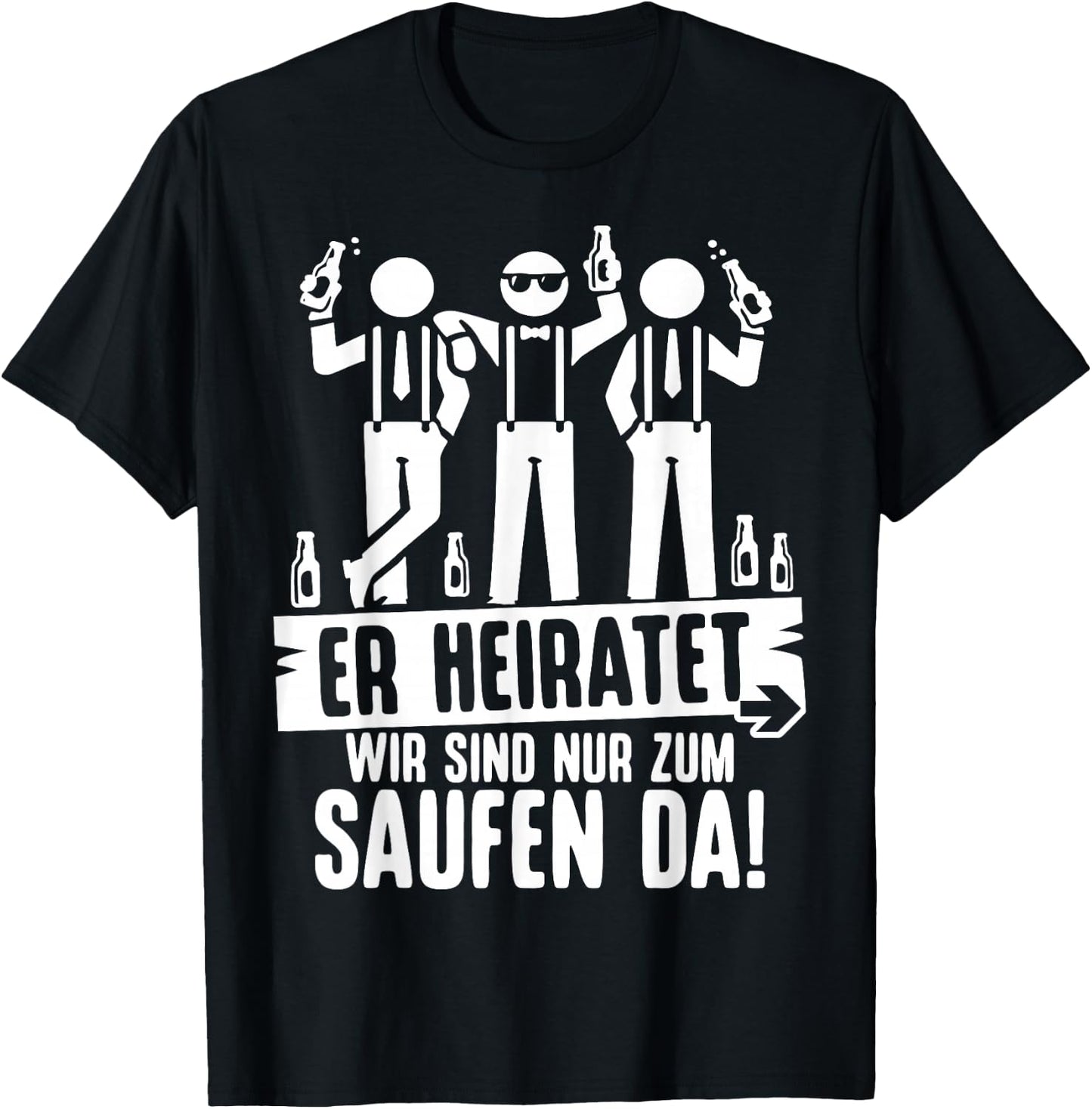 Junggesellenabschied Männer Poltern Polterabend JGA T-Shirt - T-Shirt | Black