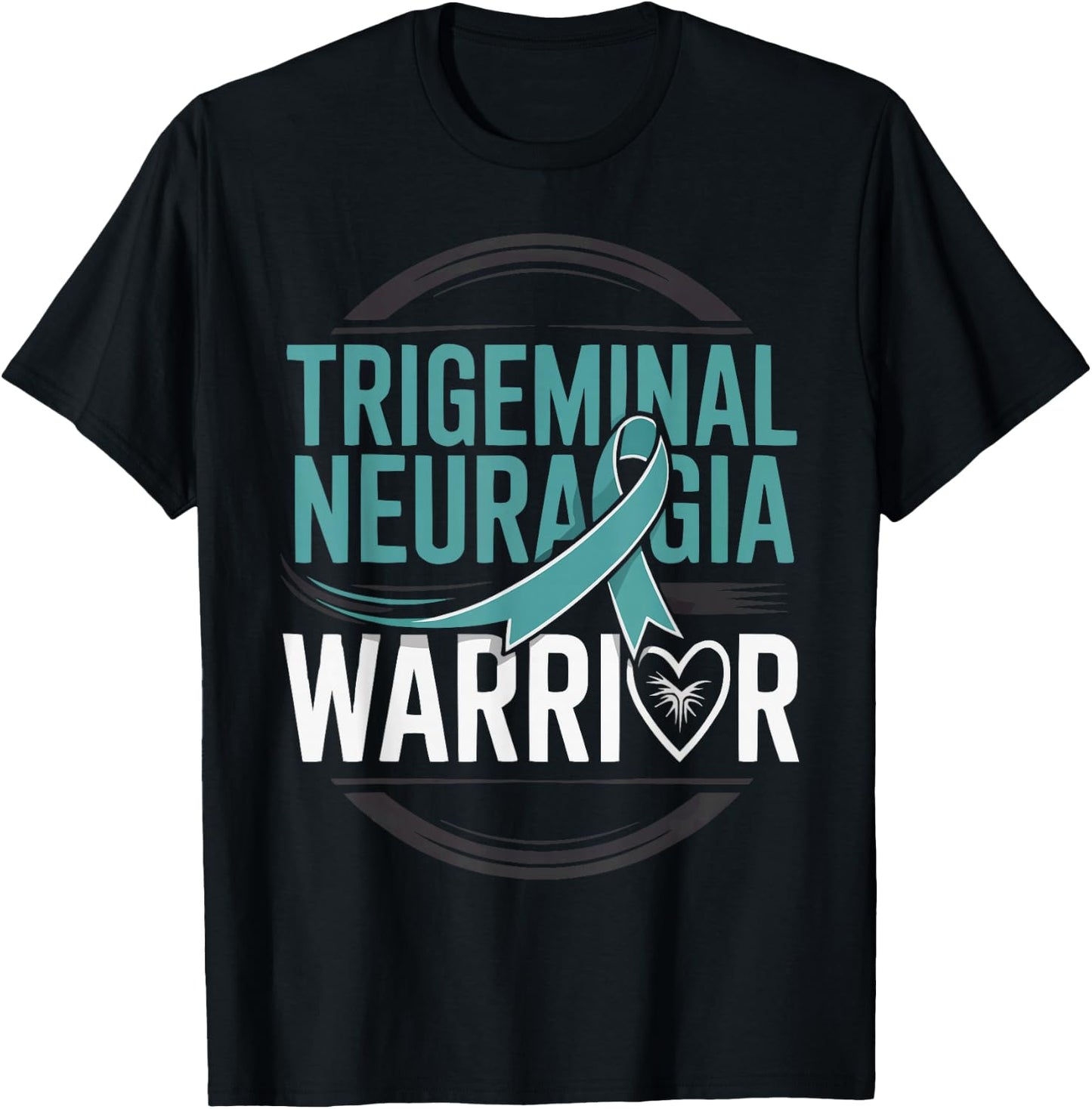 Trigeminal Neuralgia Awareness Chronic Illness Teal Ribbon T-Shirt - T-Shirt | Black