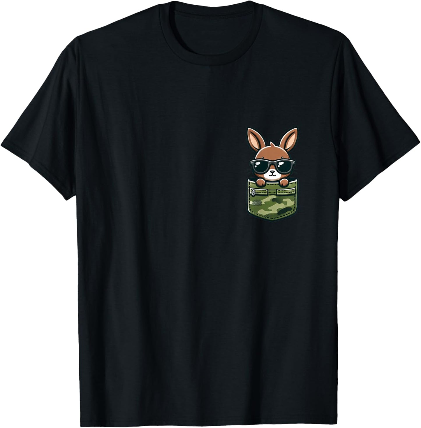 Easter Bunny Rabbit Sunglasses Pocket Boys Kids T-Shirt - T-Shirt | Black