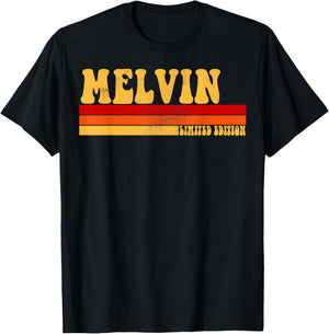 MELVIN Name Personalized Idea Men Retro Vintage MELVIN T-Shirt - T-Shirt | Black