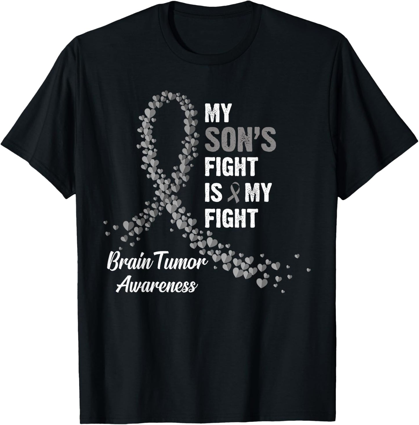 My Son's Fight My Fight Brain Tumor Awareness T-Shirt - T-Shirt | Black