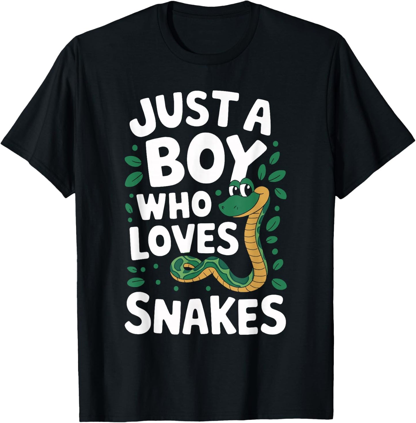 Just A Boy who loves SNAKES Funny SNAKE T-Shirt - T-Shirt | Black