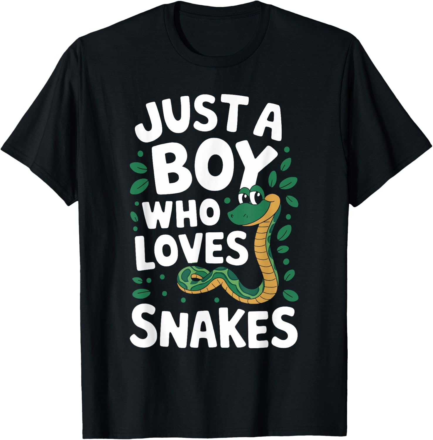 Just A Boy who loves SNAKES Funny SNAKE T-Shirt - T-Shirt | Black