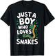 Just A Boy who loves SNAKES Funny SNAKE T-Shirt - T-Shirt | Black
