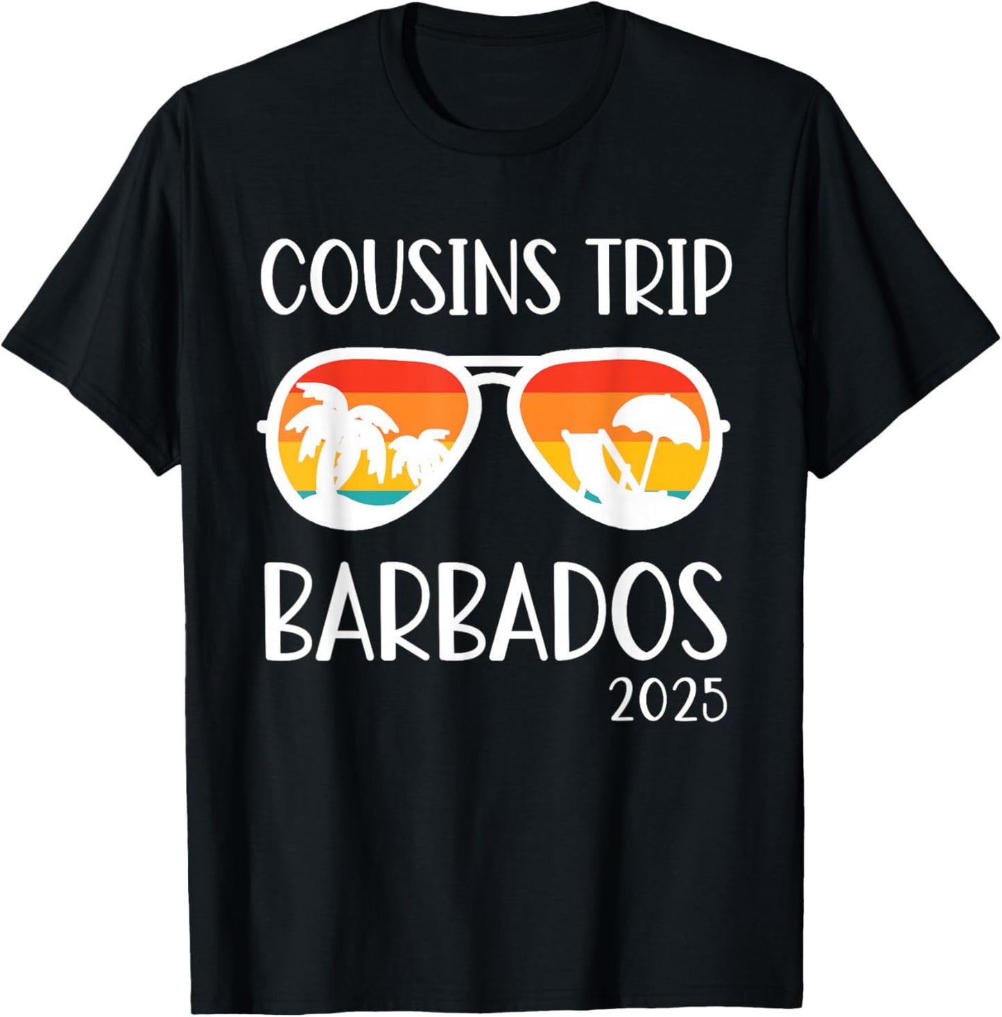 Cousins Trip Barbados Caribbean 2025 Weekend Family Reunion T-Shirt - T-Shirt | Black