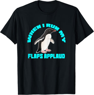 Penguin flaps applaud inappropriate embarrassing roulette T-Shirt - T-Shirt | Black