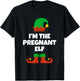 Funny The Pregnant Elf Xmas Christmas Pregnancy T-Shirt - T-Shirt | Black