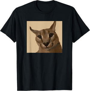 Big Floppa Meme Cat T-Shirt - T-Shirt | Black