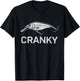 Funny Cranky Crankbait Fishing Lure Reel Pun Fishermen T-Shirt - T-Shirt | Black