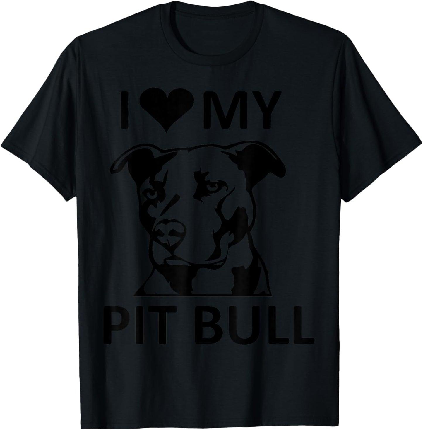 I Heart My Pitbull (I Love My Pitbull ,Pit Bull) T-Shirt - T-Shirt | Black