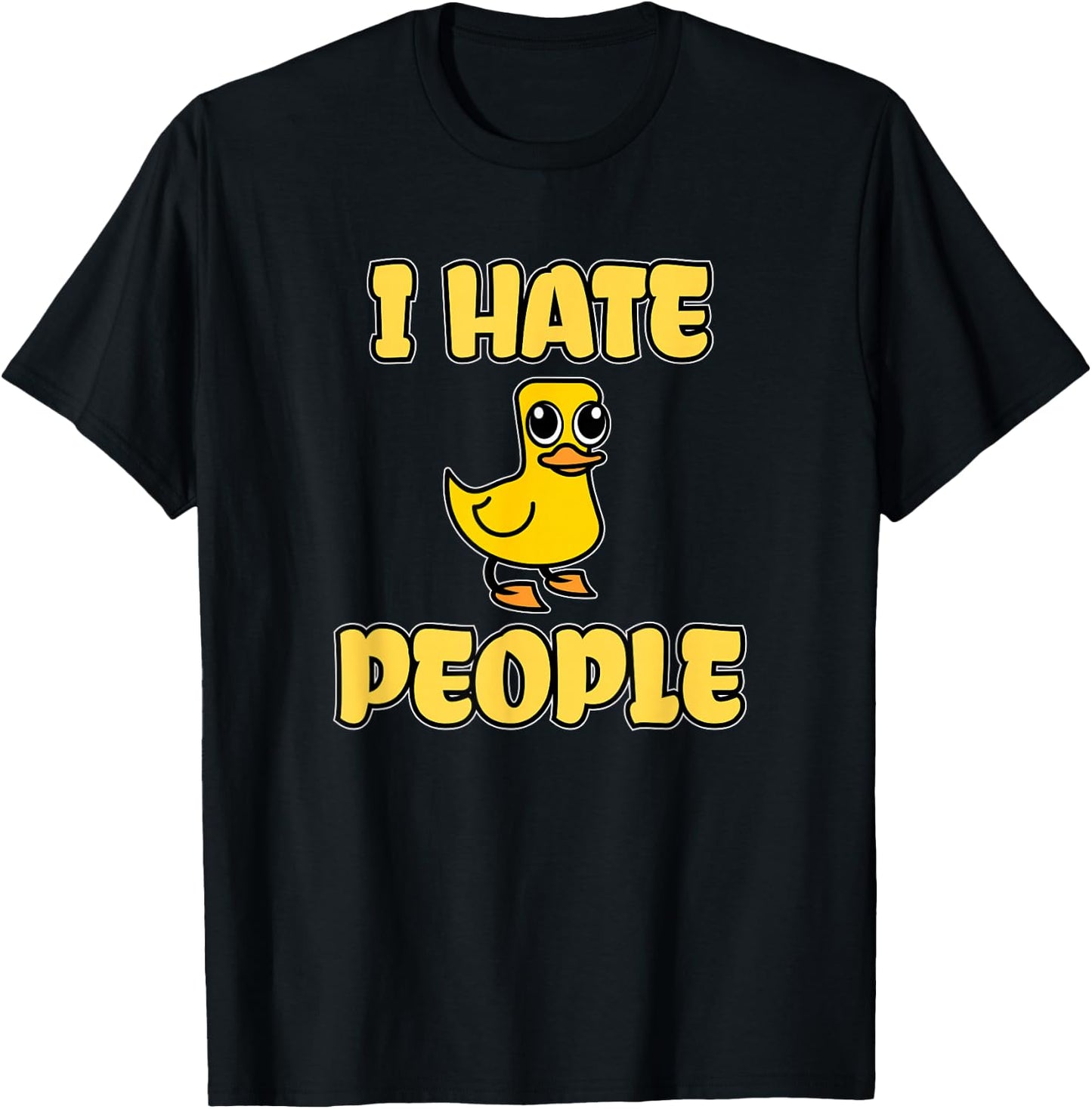 I Hate People Funny Duck T-Shirt - T-Shirt | Black