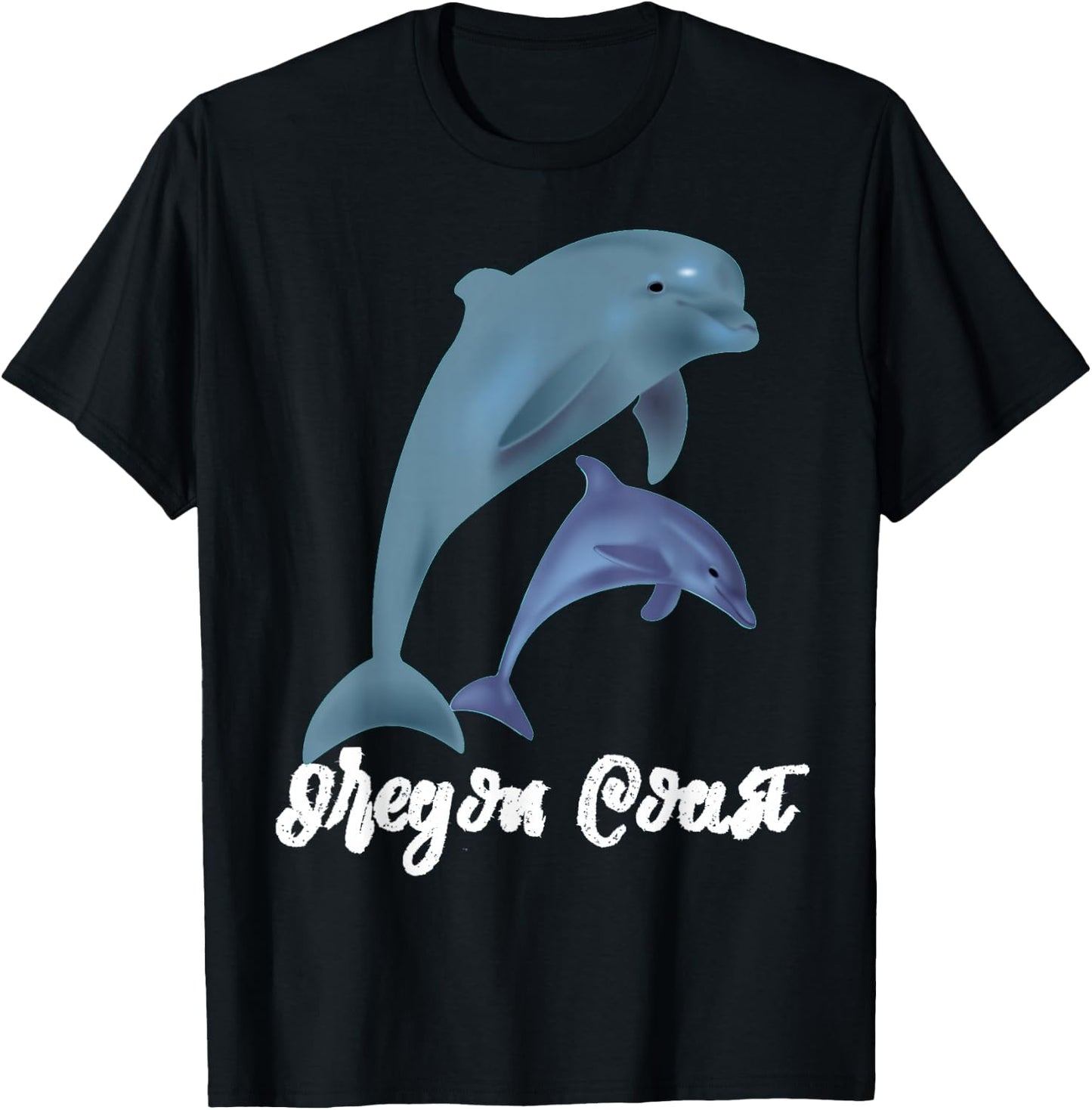 Oregon Coast Souvenir Dolphin PNW gift T-Shirt - T-Shirt | Black