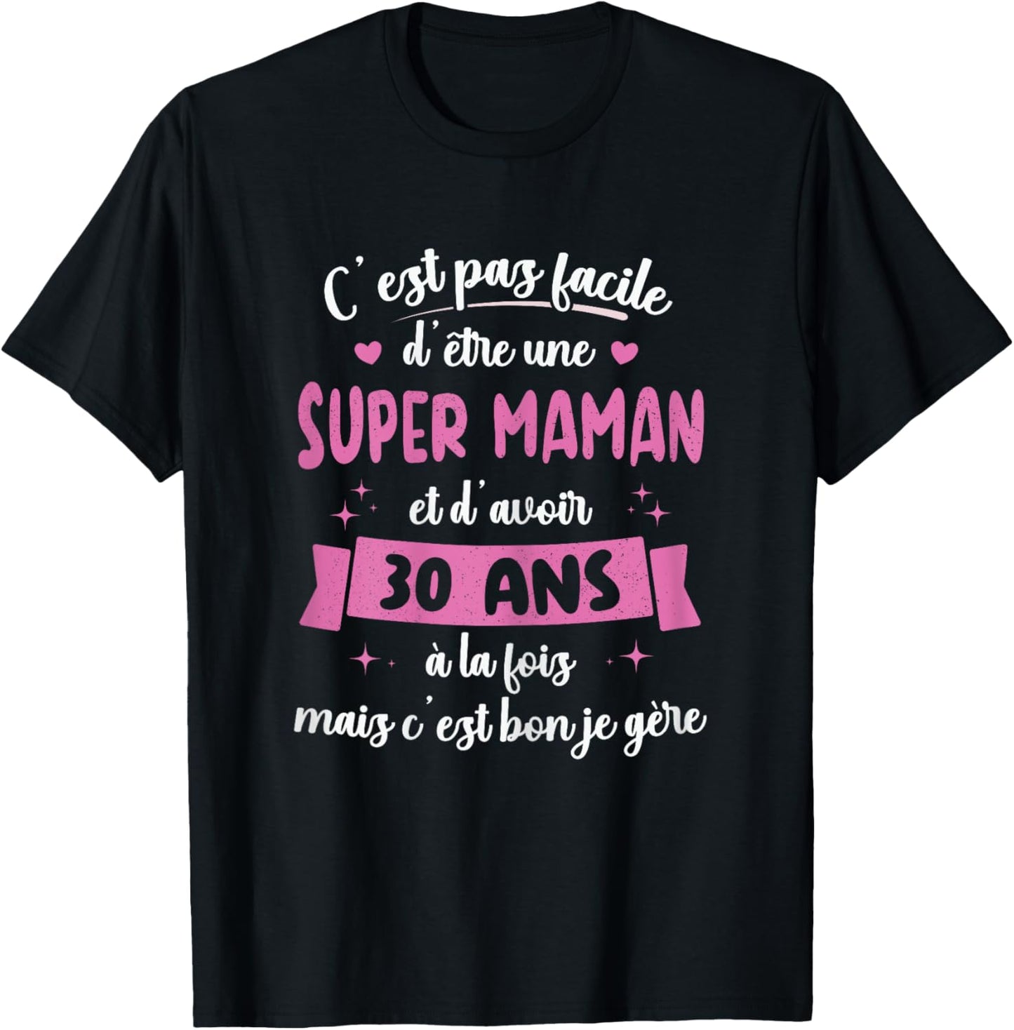 30 Years Gift Humour Birthday Super Mom , Black, Female X-Small T-Shirt - T-Shirt | Black