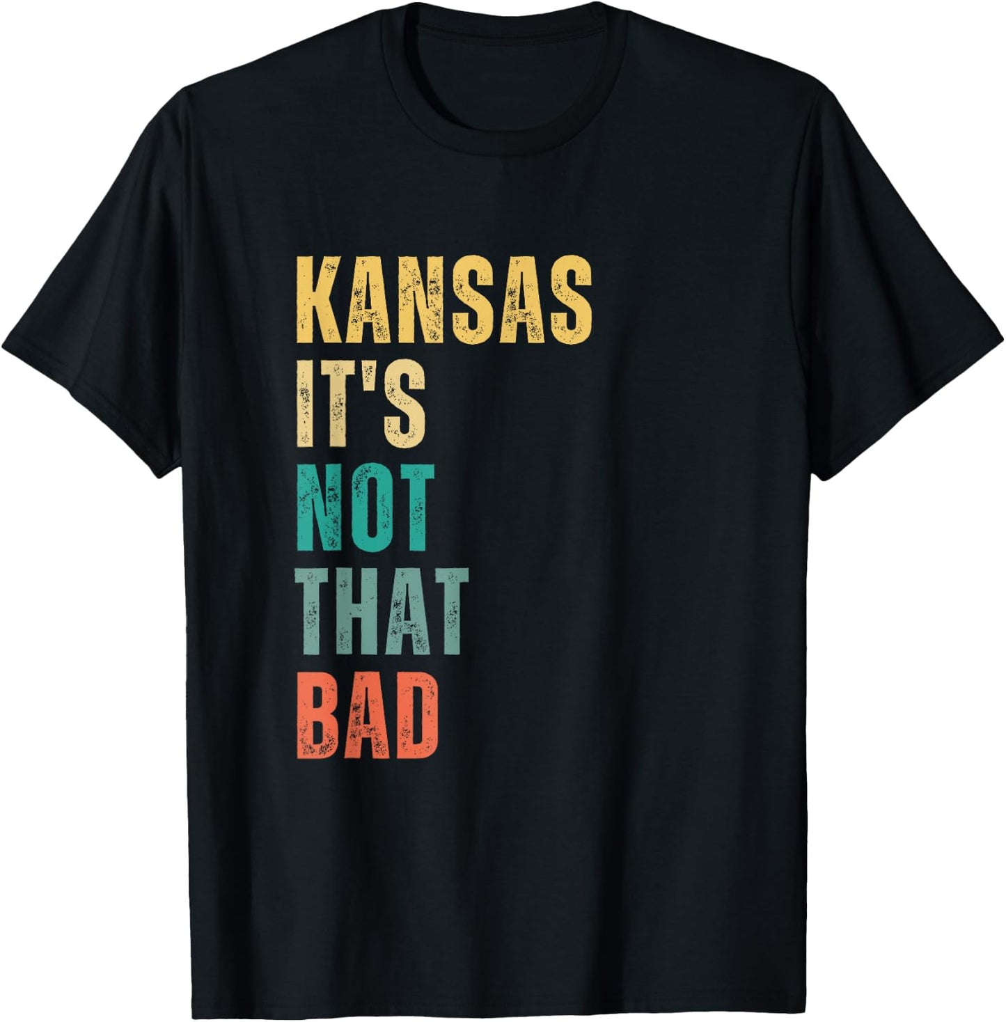 Kansas It's Not That Bad vintage T-Shirt - T-Shirt | Black
