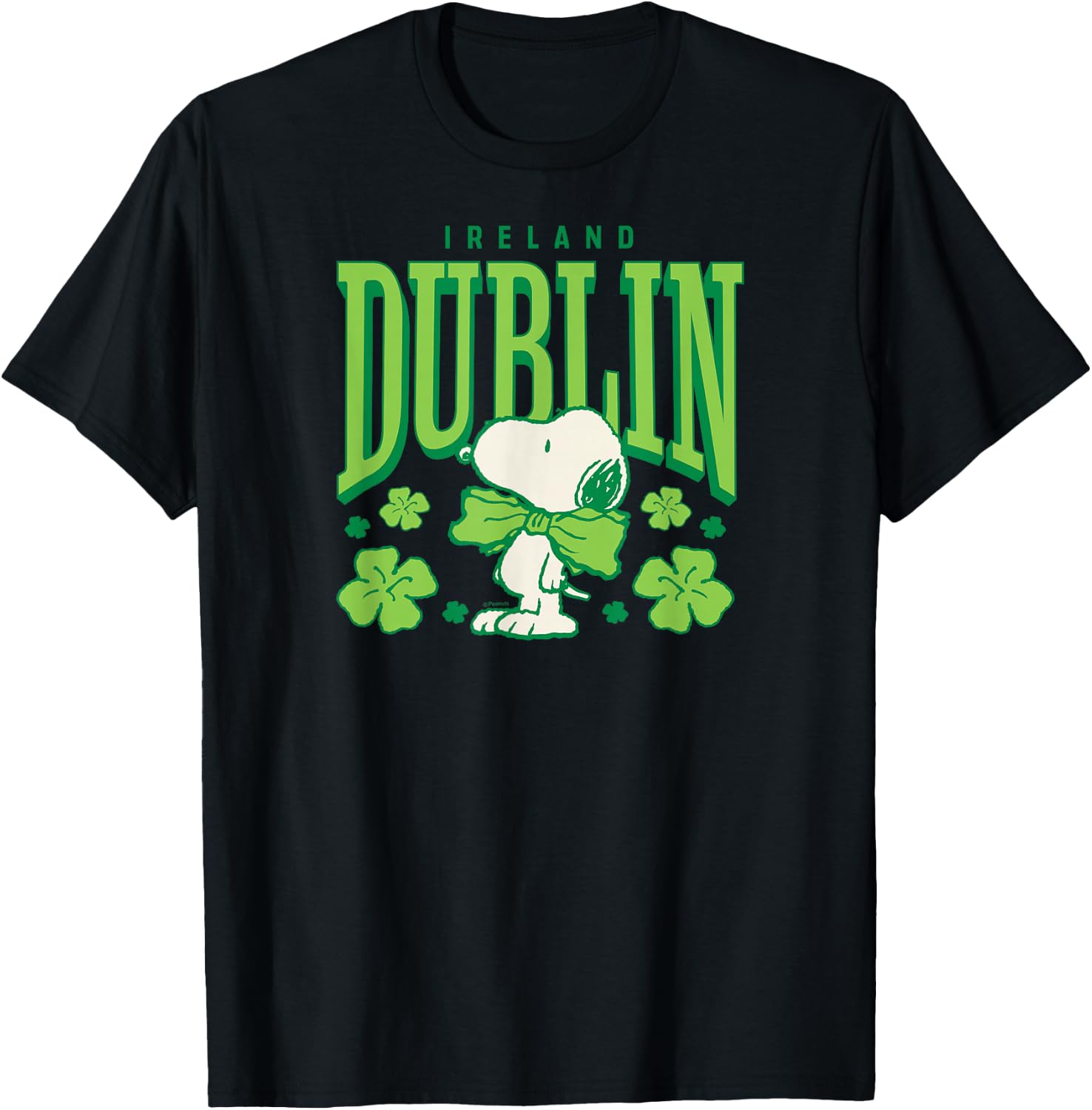 Peanuts - Snoopy St. Patrick's Day Dublin Ireland T-Shirt - T-Shirt | Black